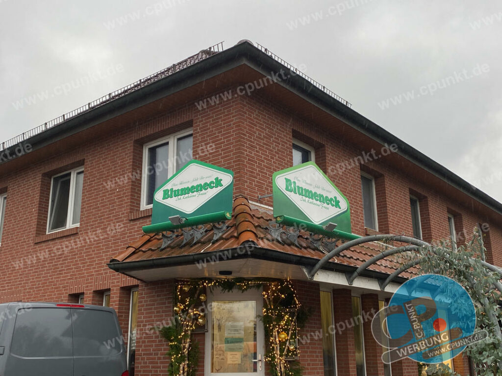 Blumeneck Schilder m ext Beleuchtung