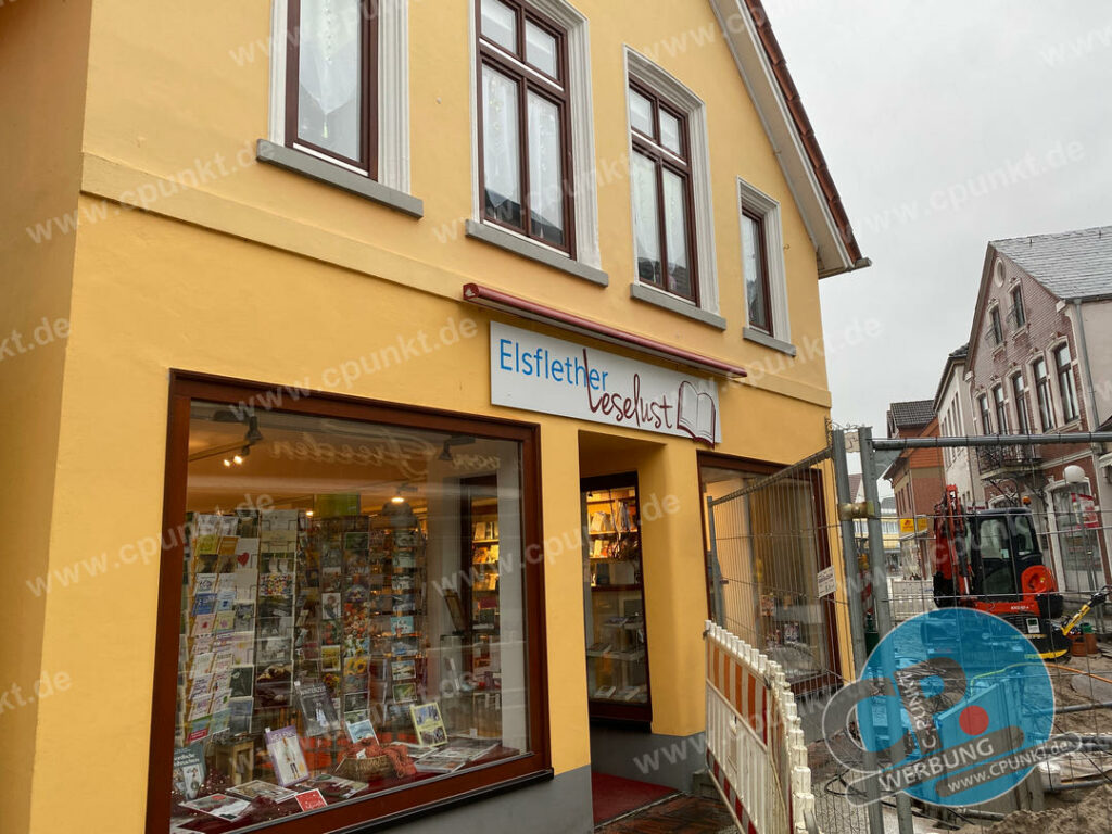 Elsflether Leselust Schilder m ext Beleuchtung