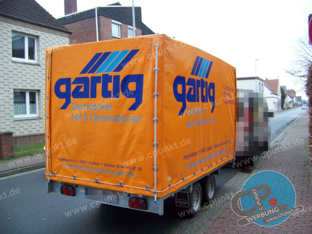 Gärtig Anhänger Beschriftung